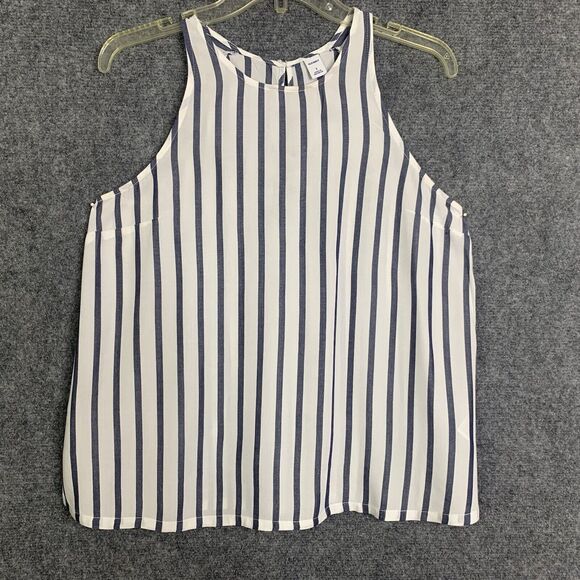 Old Navy Tank Striped Flowy Small Summertime Rd Neck Lightweight Keyhole Back - Picture 1 of 10